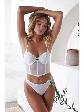 KAT THE LABEL Femme Bustier White Mesh